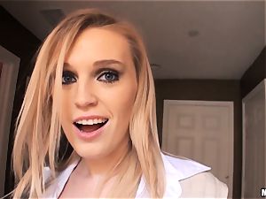 super-hot platinum-blonde Amanda Bryant caught frolicking with herself